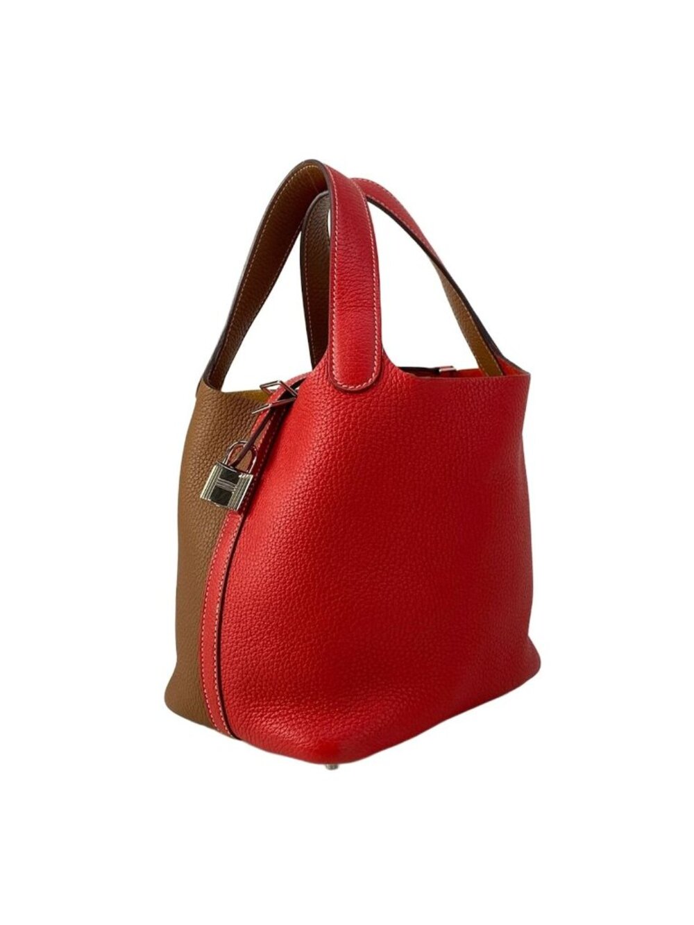 Hermes Handbag Picotin Lock Casaque PM Rouge de Coeur Gold Silver
